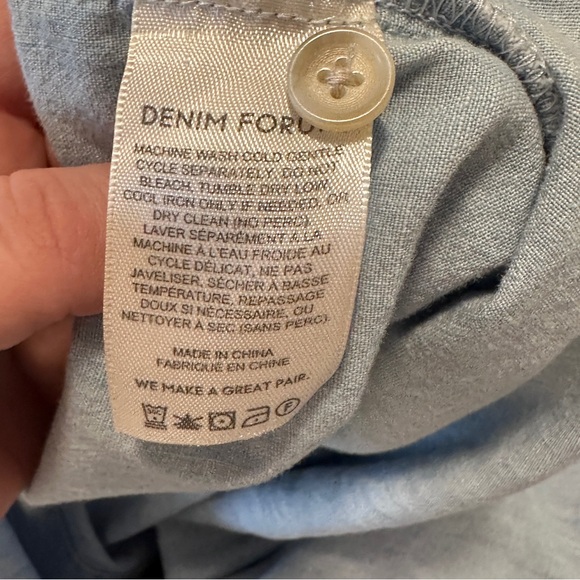 Denim Forum The Jane Shirt Light Blue Japanese Cotton Chambray Size Medium - Picture 13 of 13